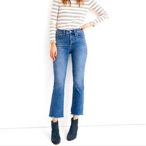 Madewell Jeans Cali Demi-Boot Ankle Crop Blue Denim Raw Hem Women’s Size 26